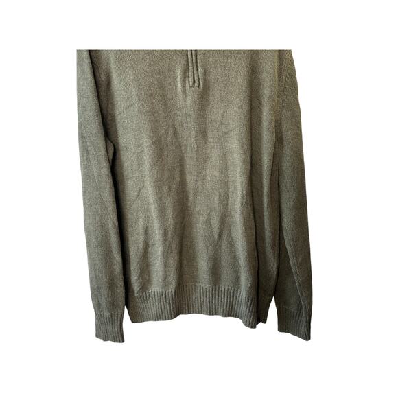 Eddie Bauer Green 1/4 Zip Medium Weight Knit Long Sleeve Sweater Men's Large - Picture 3 of 6